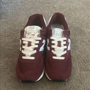 New Balance Maroon and White Sneakers